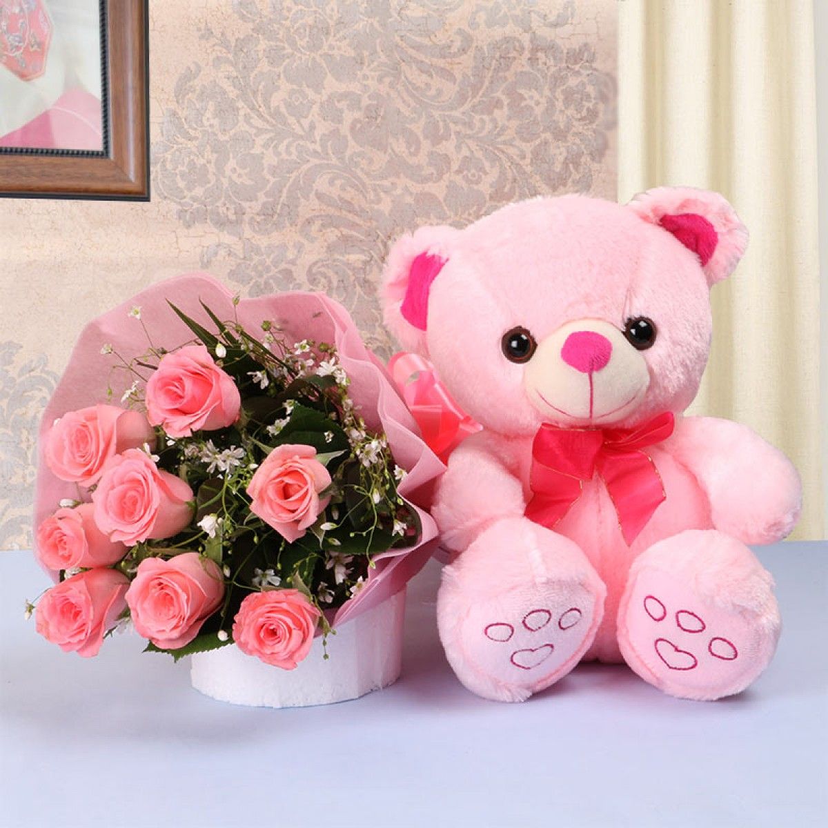 Teddy Bear And Flower Wallpapers