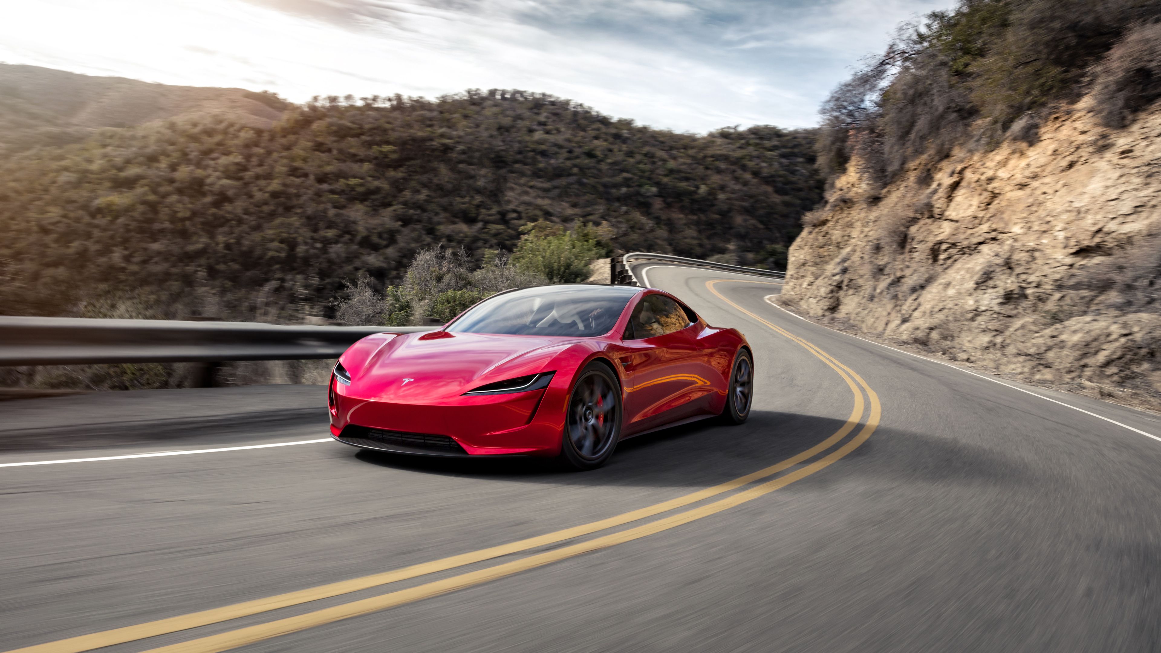 Tesla Red Roadster Wallpapers