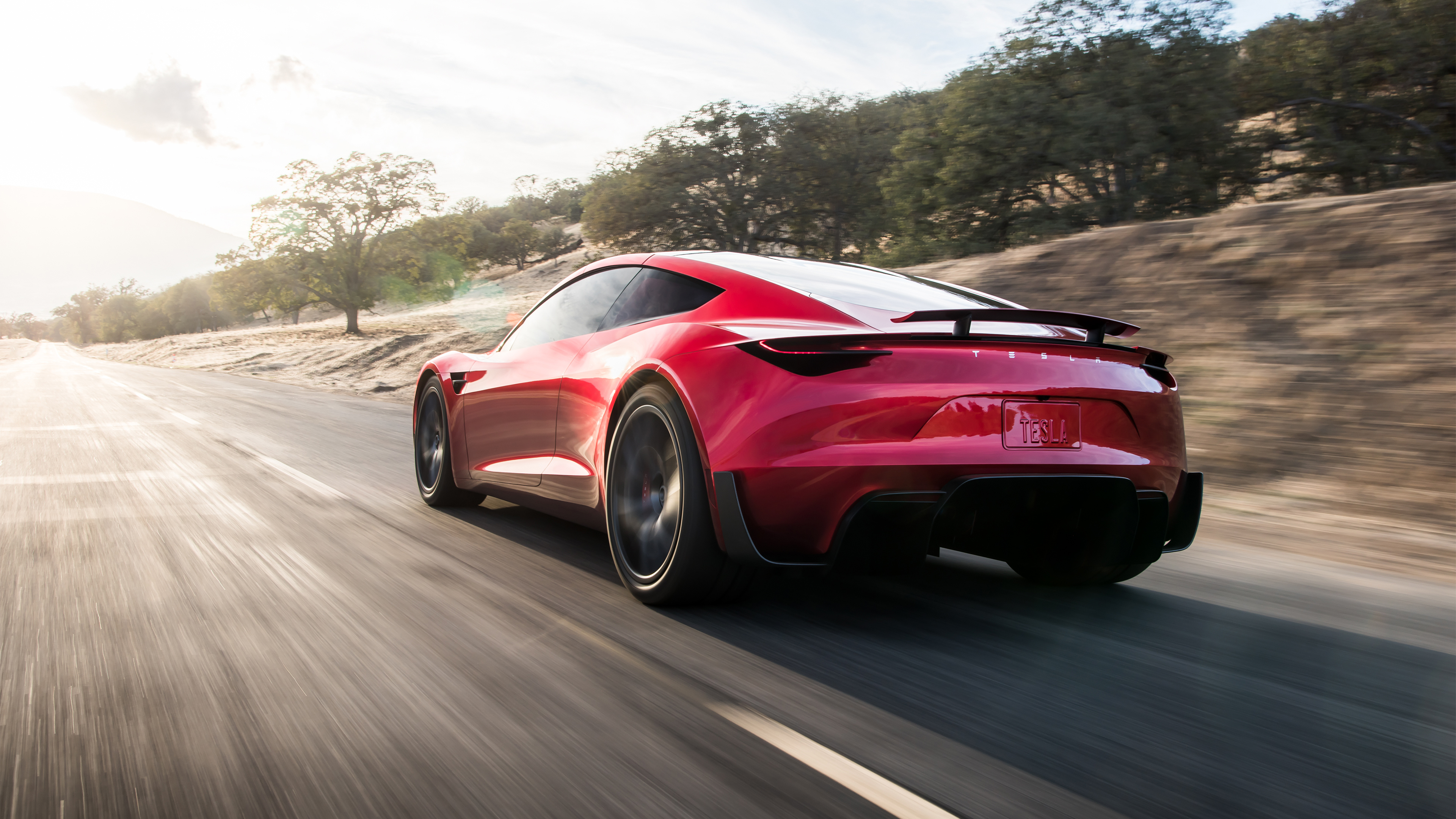 Tesla Red Roadster Wallpapers