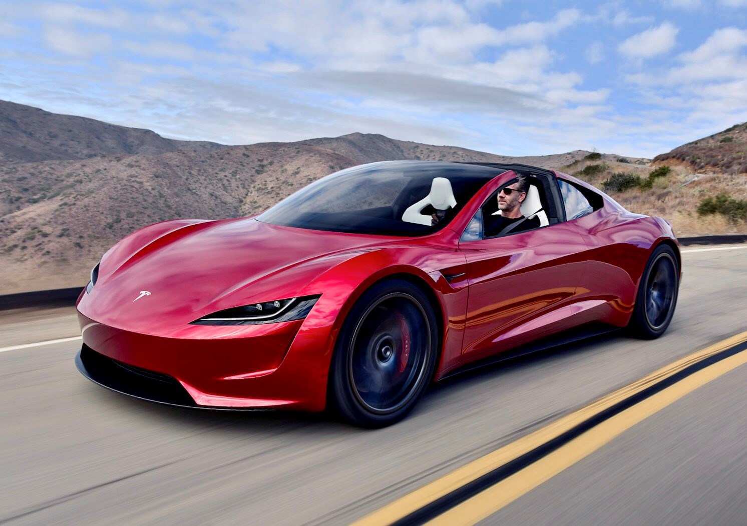 Tesla Red Roadster Wallpapers