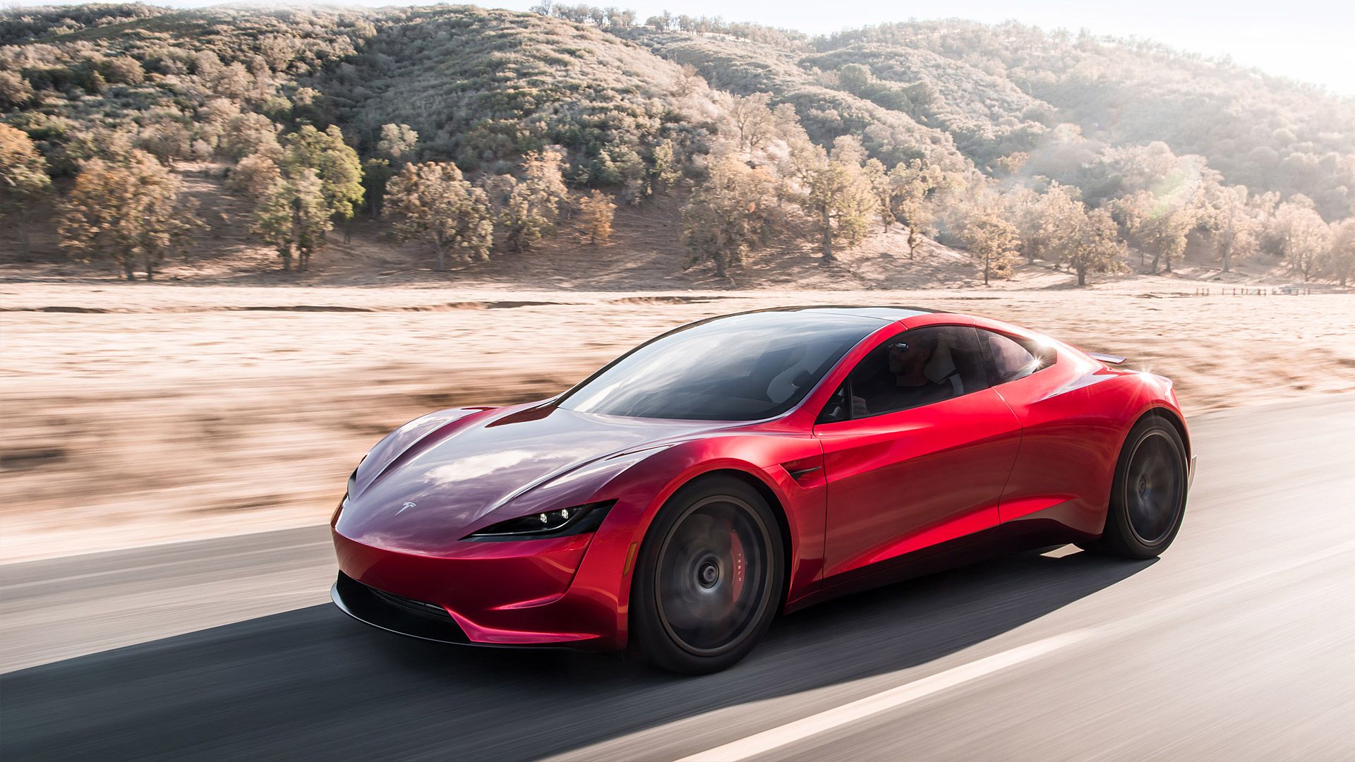 Tesla Red Roadster Wallpapers