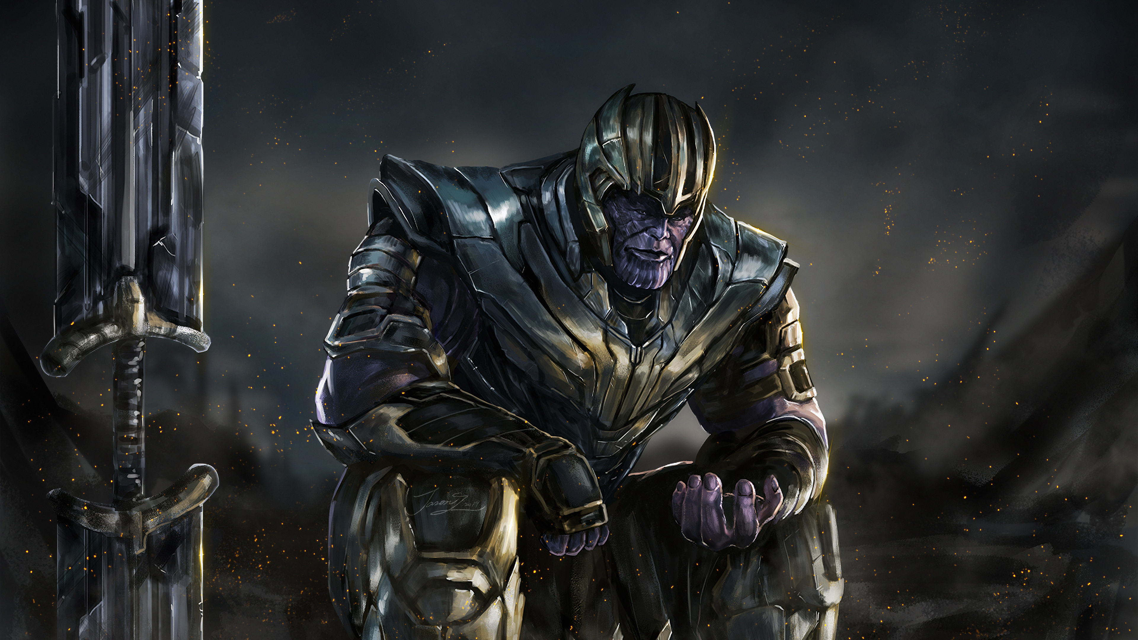 Thanos Dark Minimal 4K 2020 Wallpapers