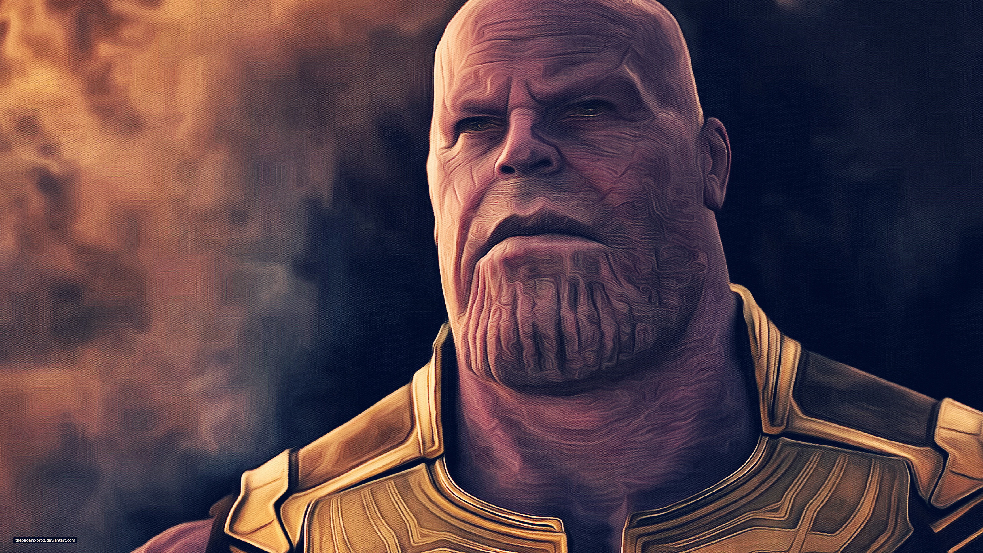 Thanos Face Minimal 4K Wallpapers