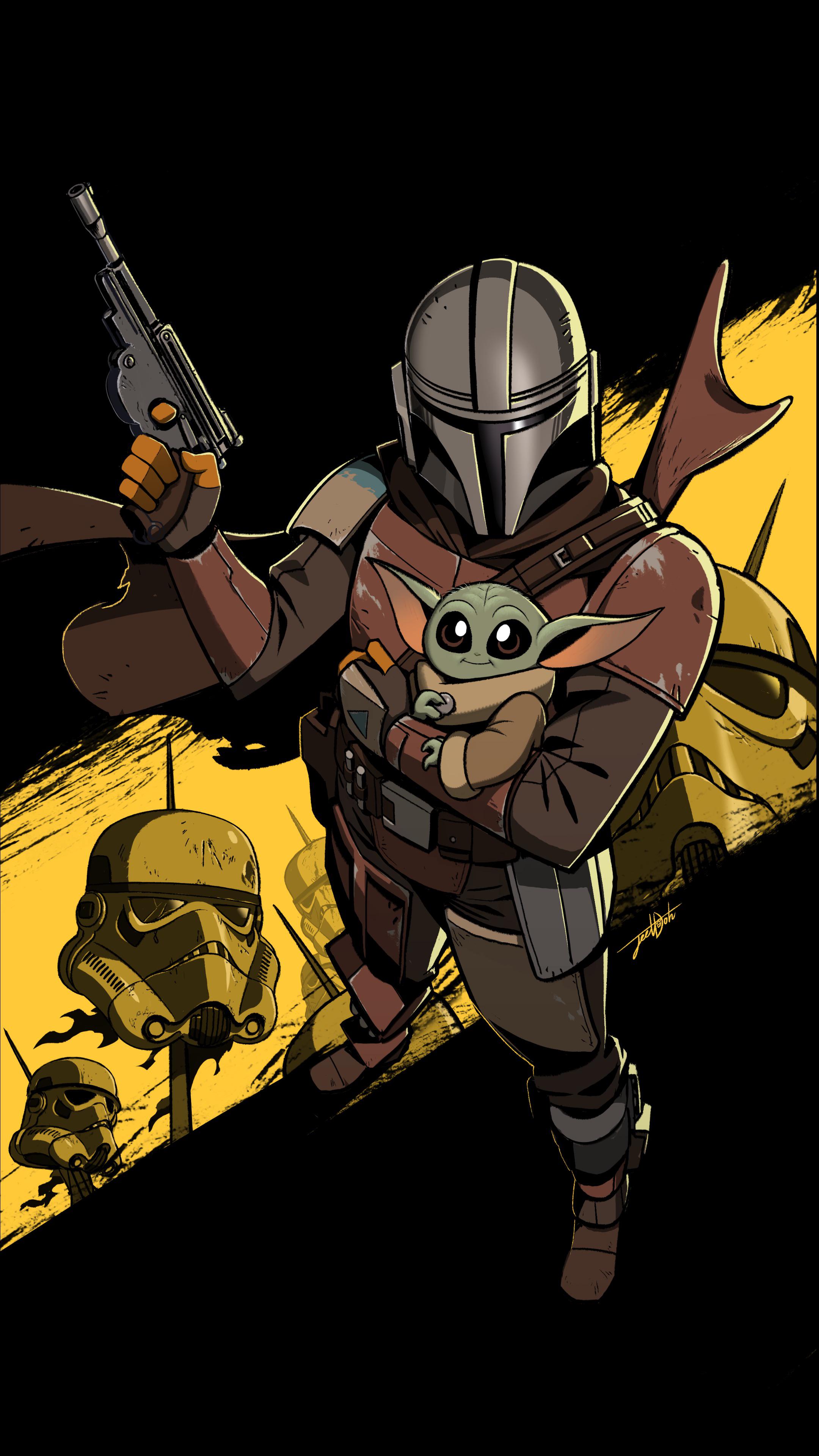The Child And Mandalorian In Season 2 Wallpapers