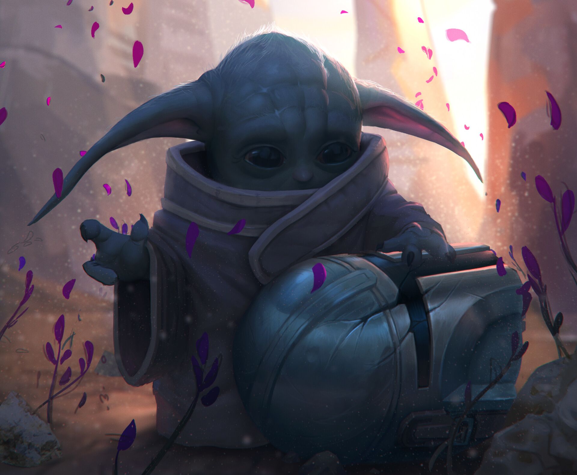 The Mandalorian And Baby Yoda Art Wallpapers