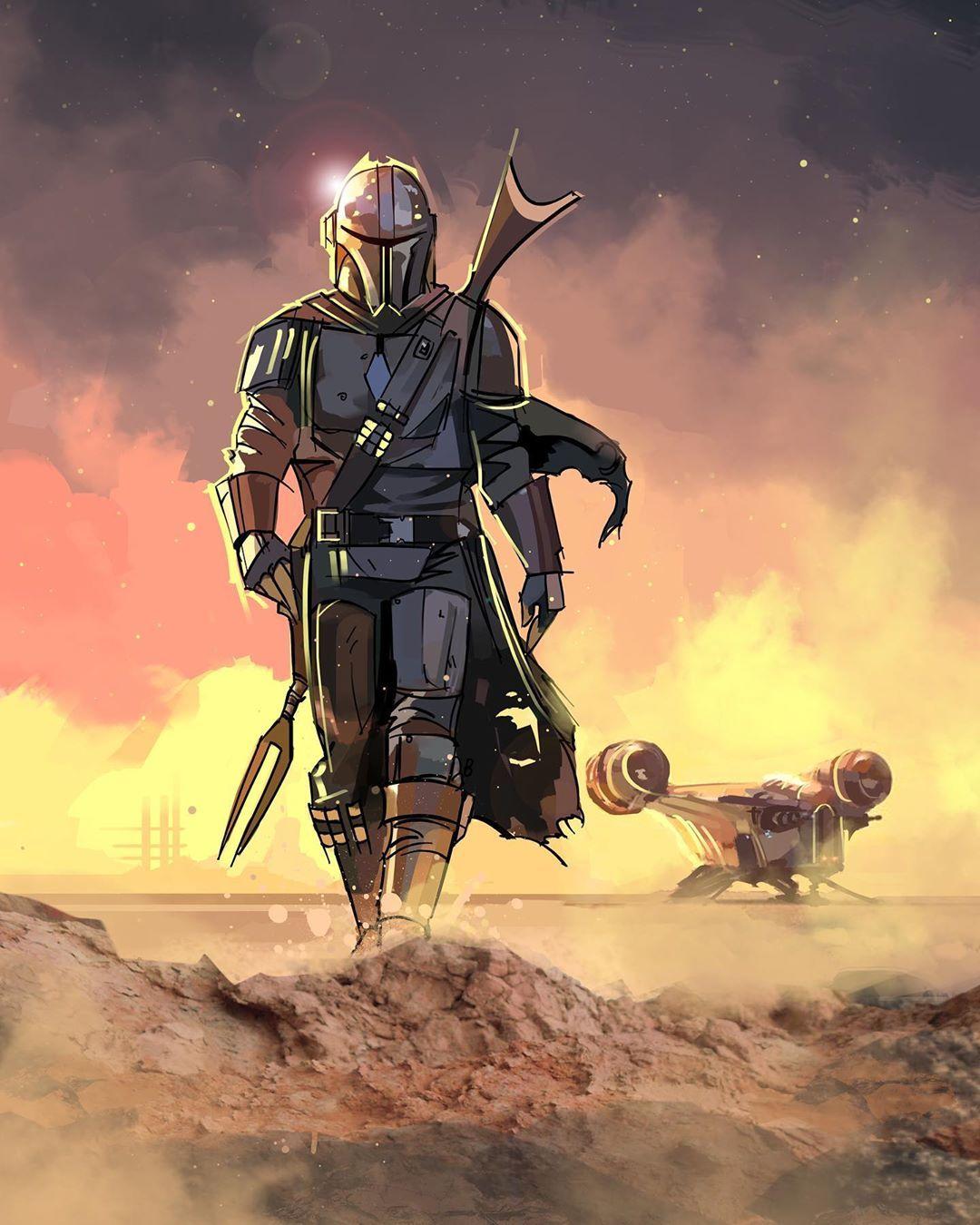 The Mandalorian And Ig11 Concept Art Wallpapers