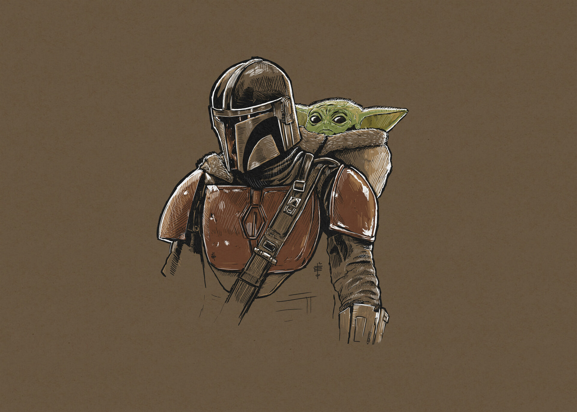 The Mandalorian Drawing Wallpapers