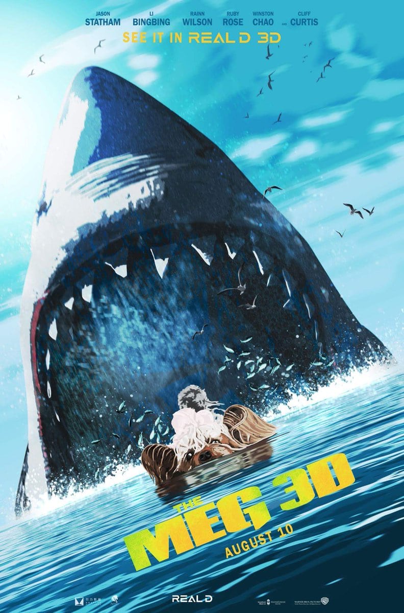 The Meg Sharks And Diver Poster Wallpapers