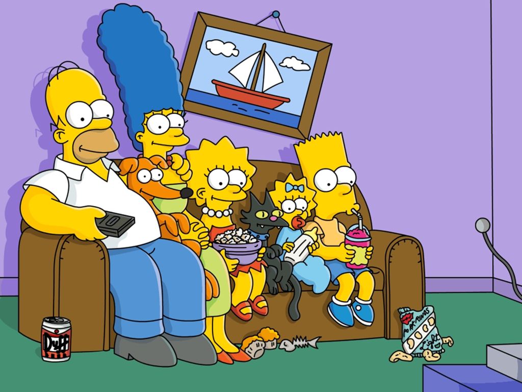 The Simpsons Family Watching Tv Wallpapers