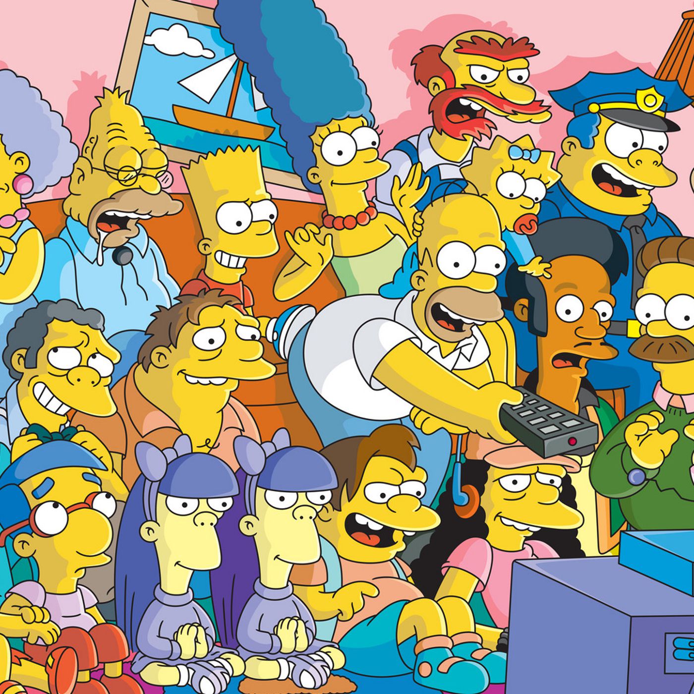 The Simpsons Family Watching Tv Wallpapers