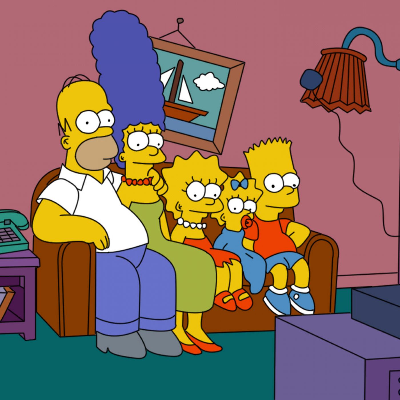 The Simpsons Family Watching Tv Wallpapers