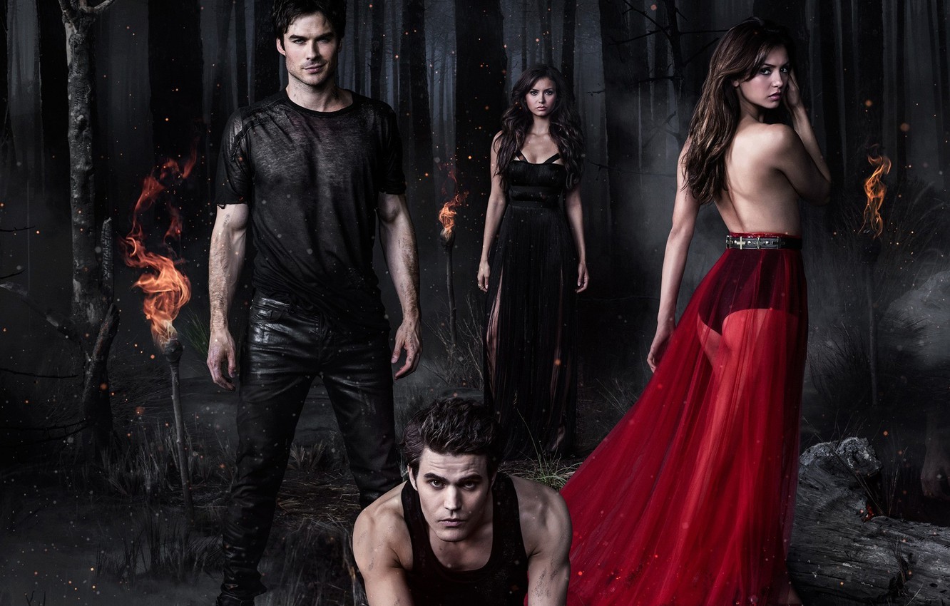 The Vampire Diaries, Paul Wesley, Nina Dobrev Wallpapers