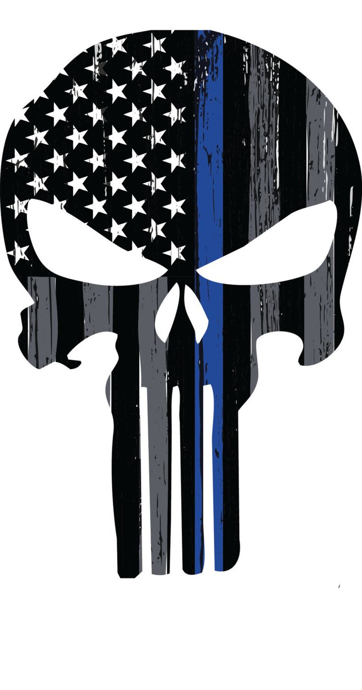 Thin Blue Line Skull Desktop Wallpapers