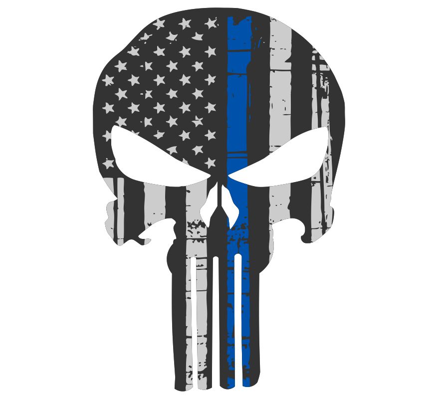 Thin Blue Line Skull Desktop Wallpapers