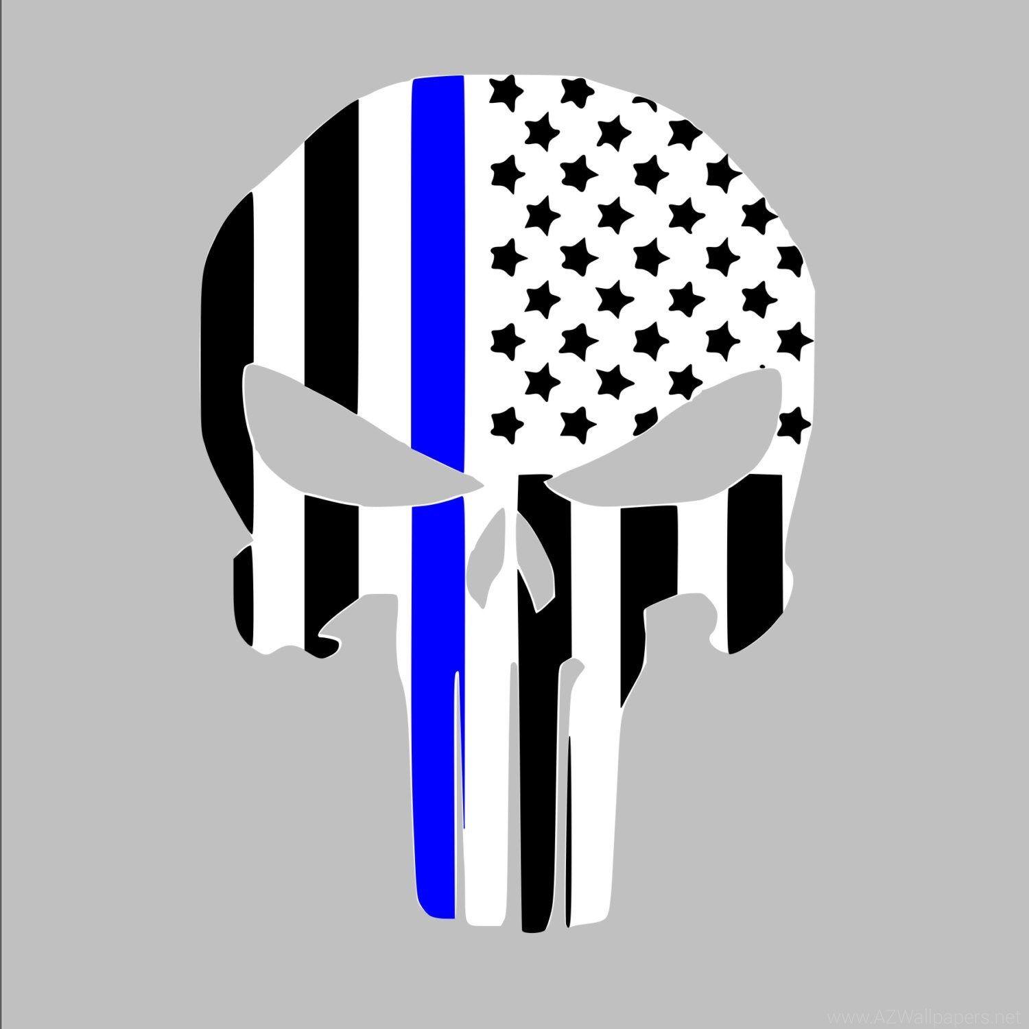 Thin Blue Line Skull Desktop Wallpapers