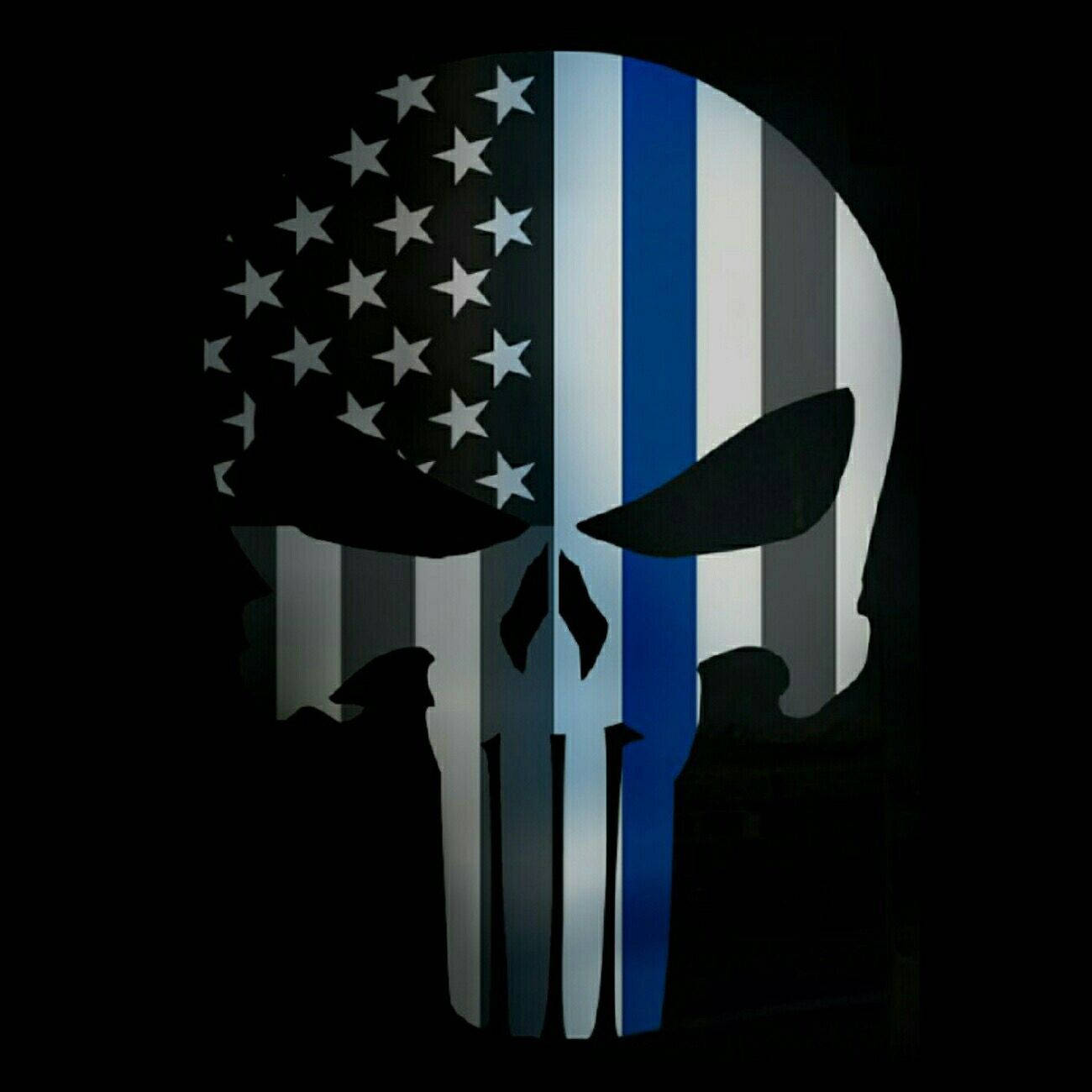 Thin Blue Line Skull Desktop Wallpapers