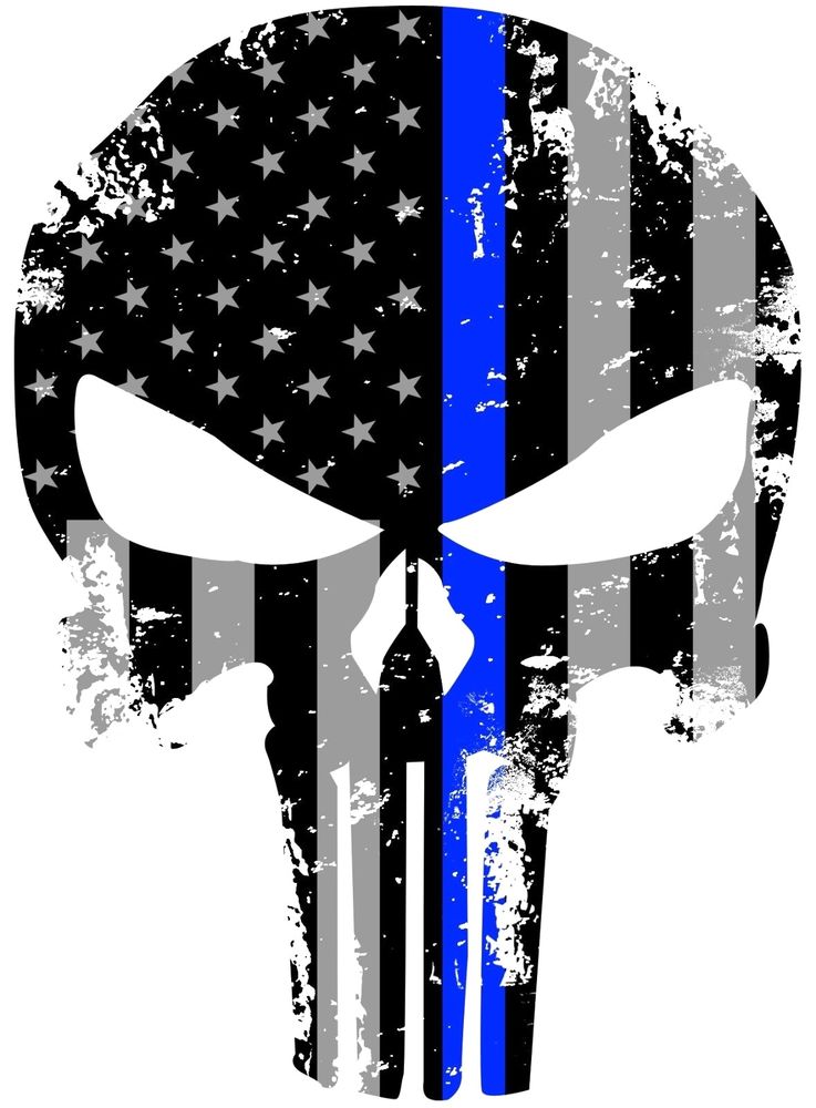 Thin Blue Line Skull Desktop Wallpapers