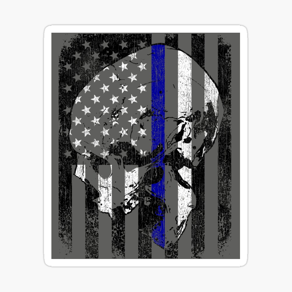 Thin Blue Line Skull Desktop Wallpapers