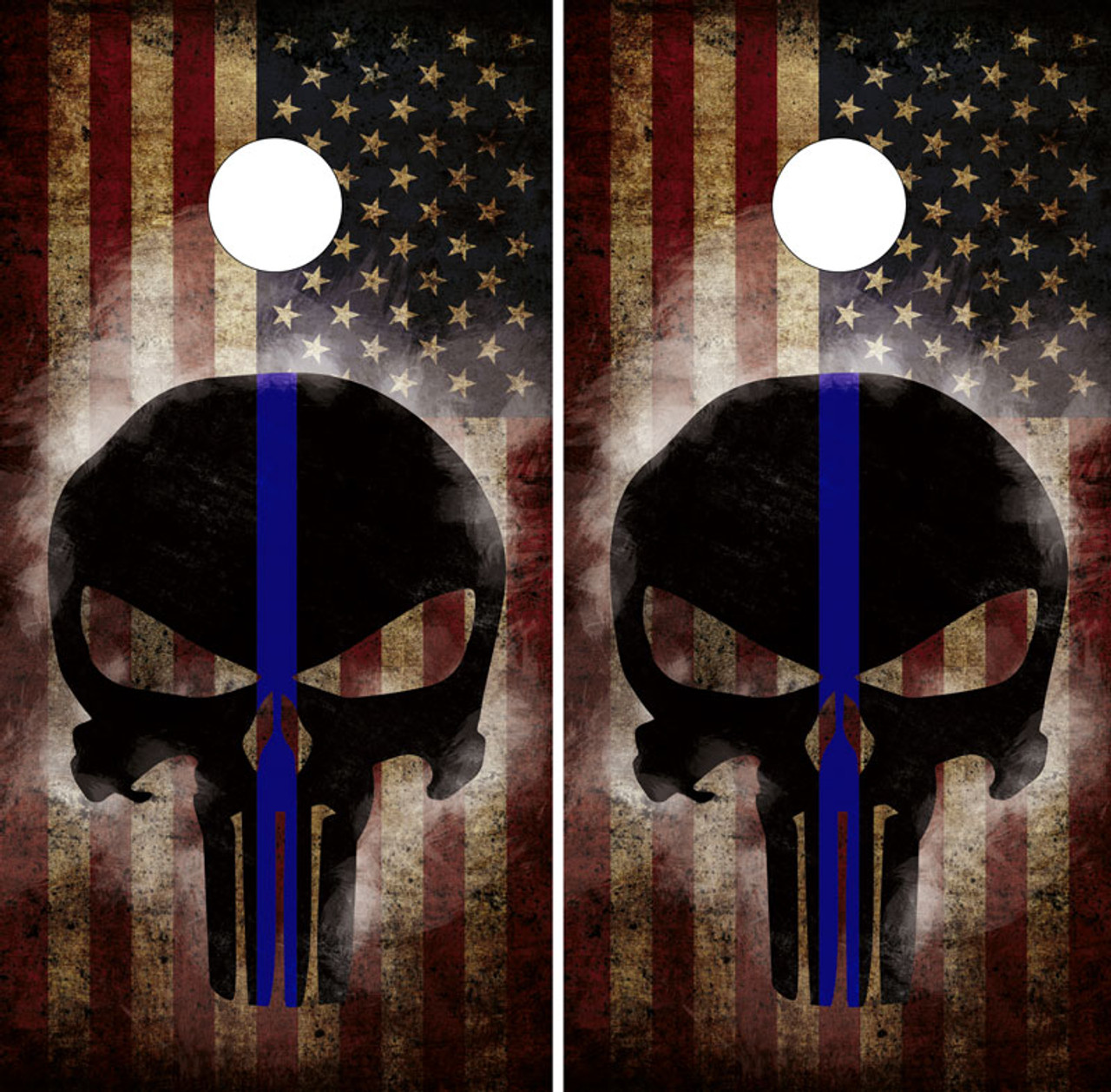 Thin Blue Line Skull Desktop Wallpapers