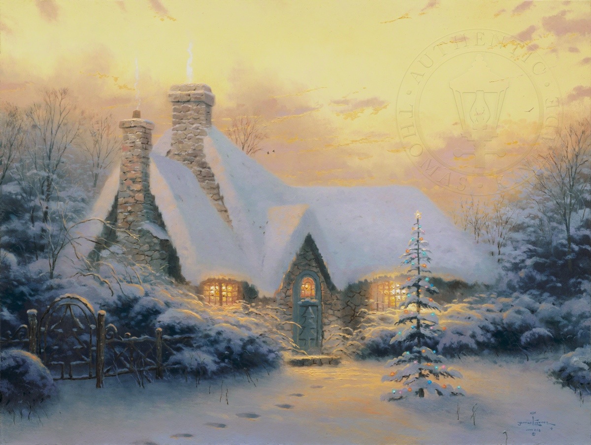 Thomas Kinkade Christmas Background