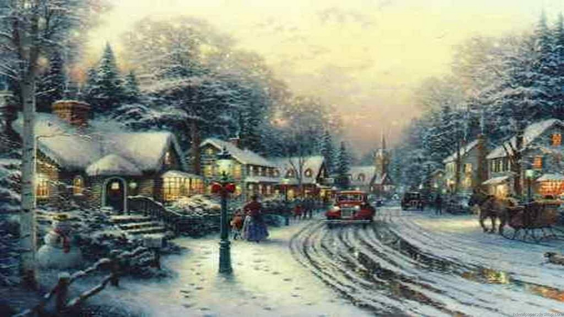 Thomas Kinkade Christmas Background