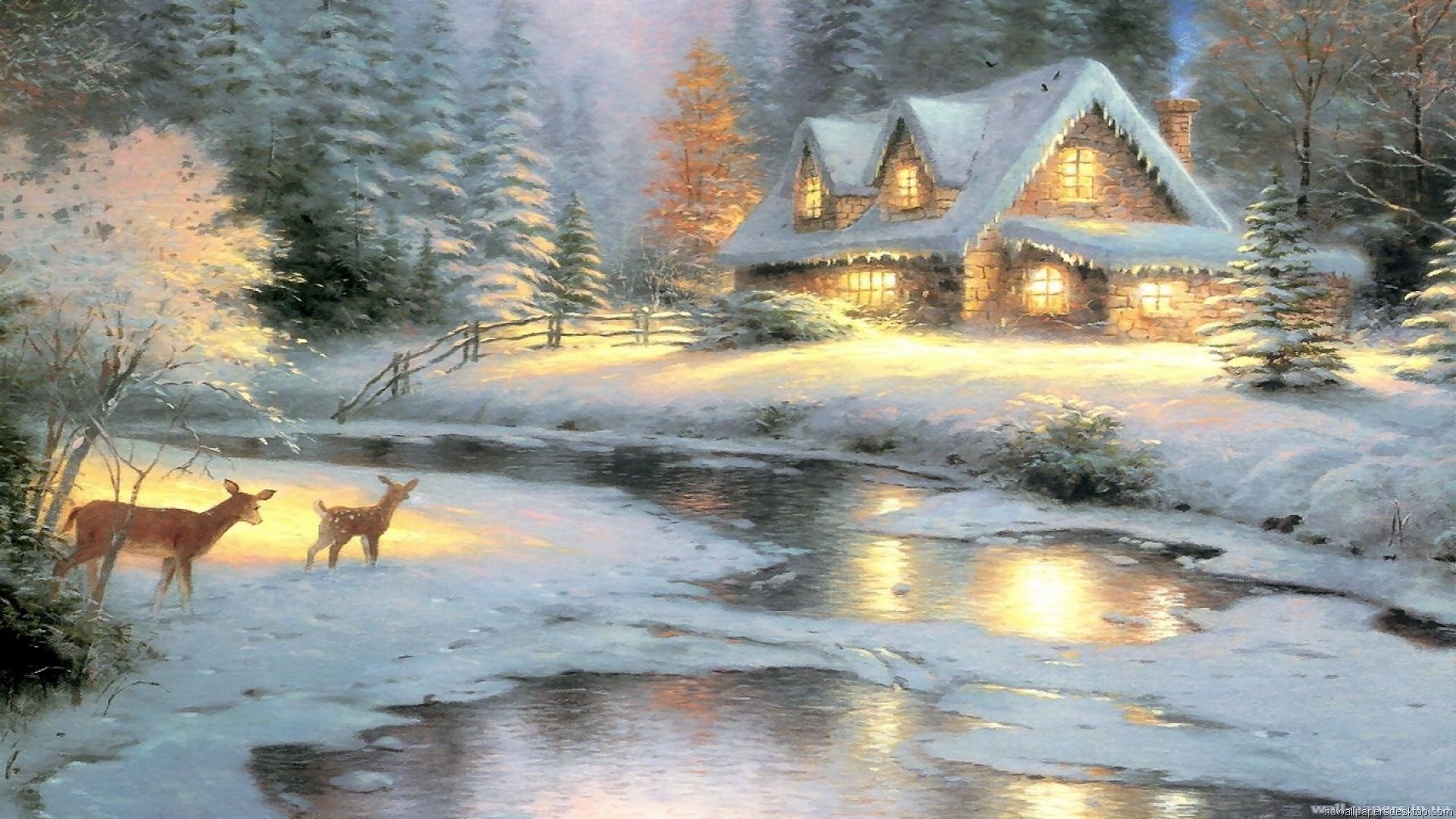 Thomas Kinkade Christmas Wallpapers