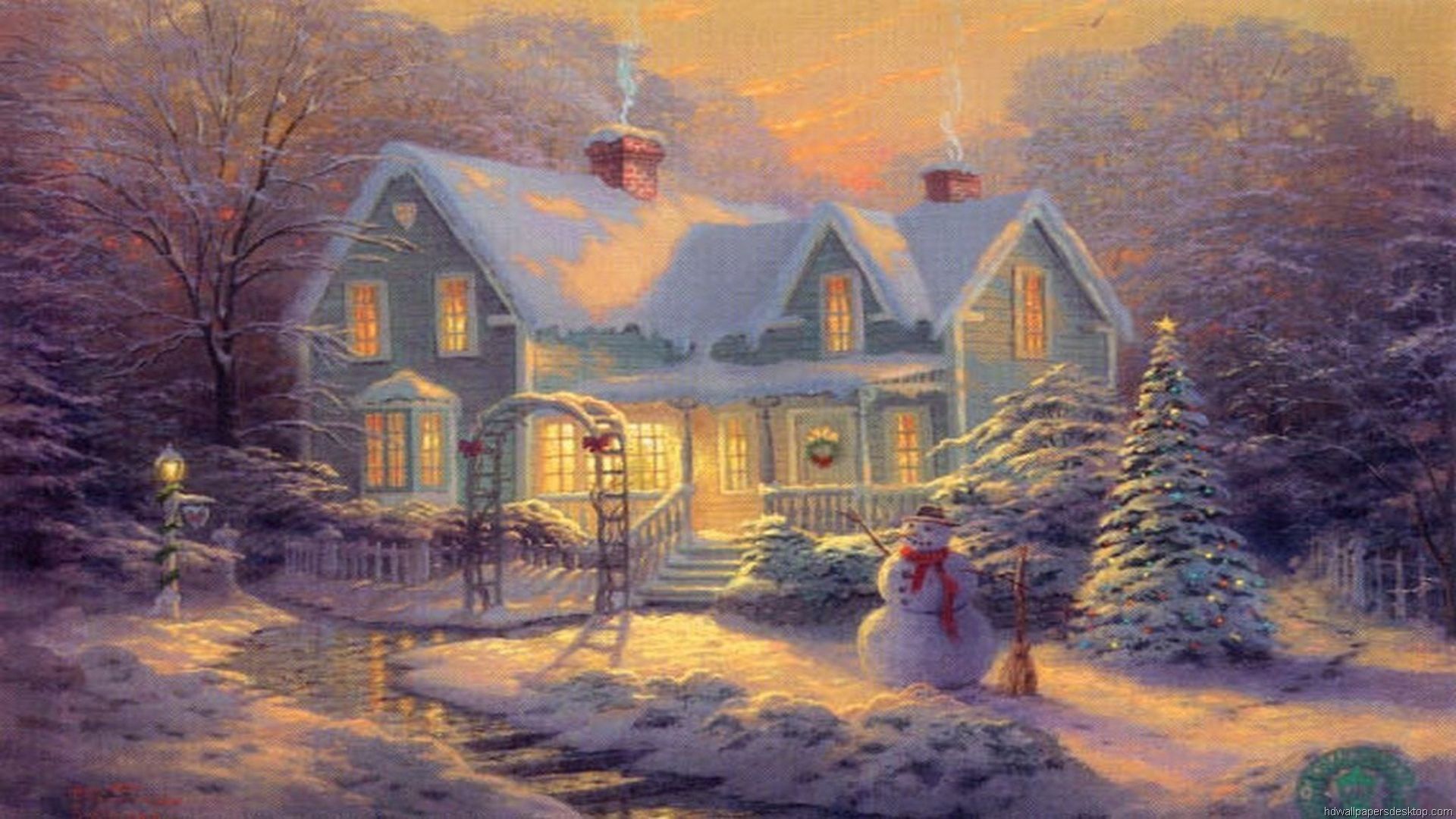 Thomas Kinkade Christmas Wallpapers