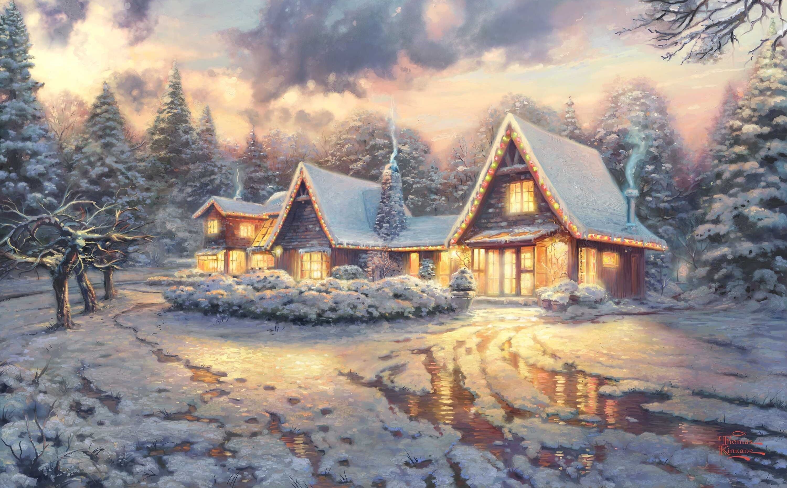 Thomas Kinkade Christmas Wallpapers