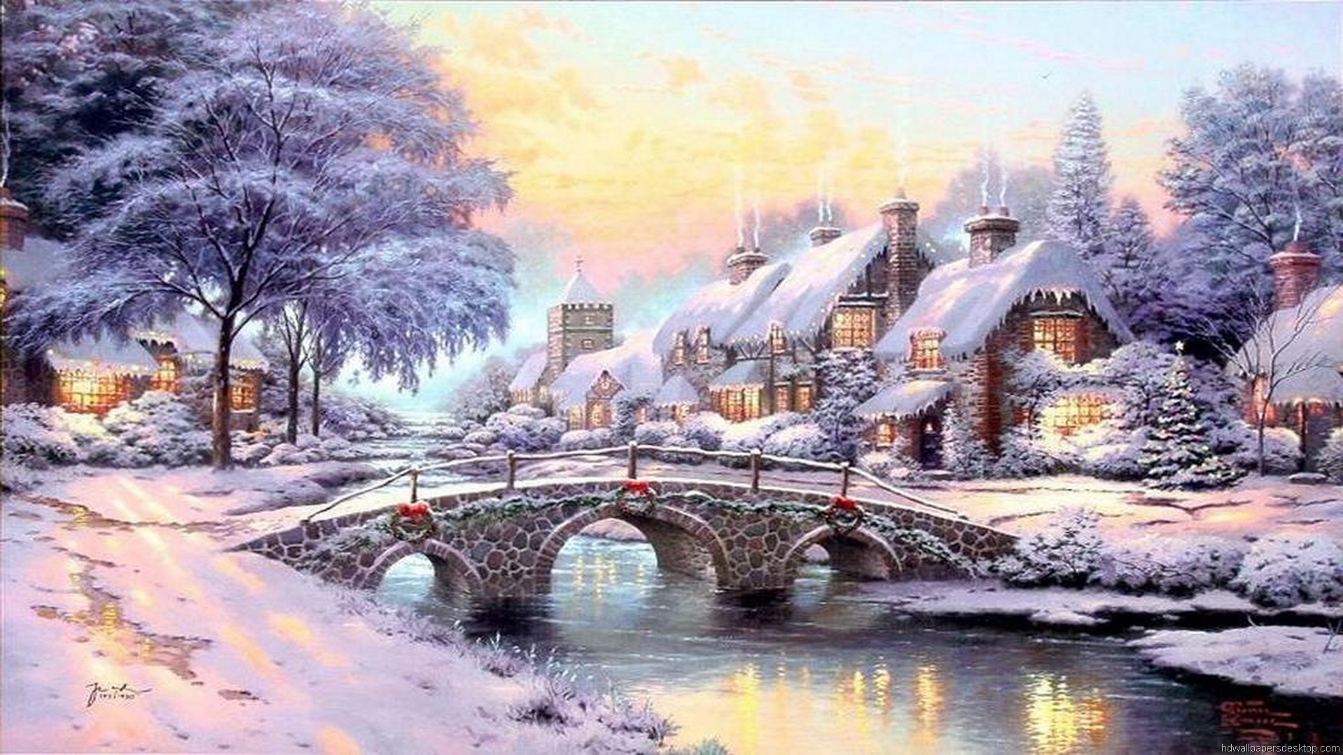 Thomas Kinkade Winter Wallpapers