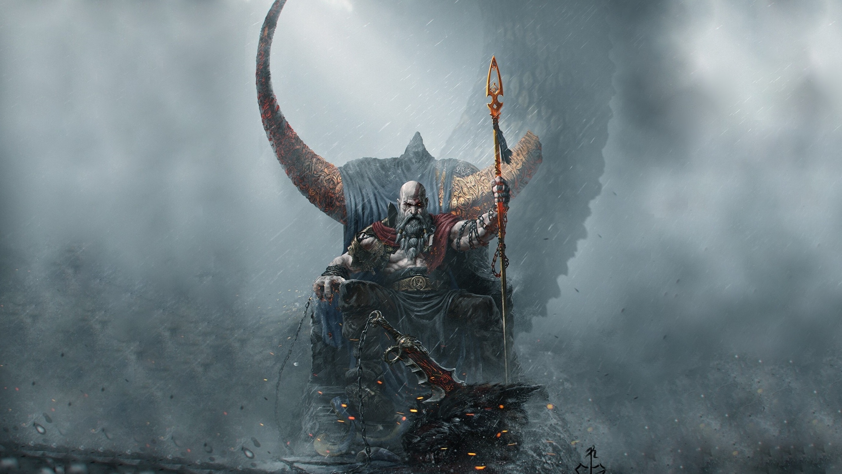 Thor in God of War Ragnarok Wallpapers
