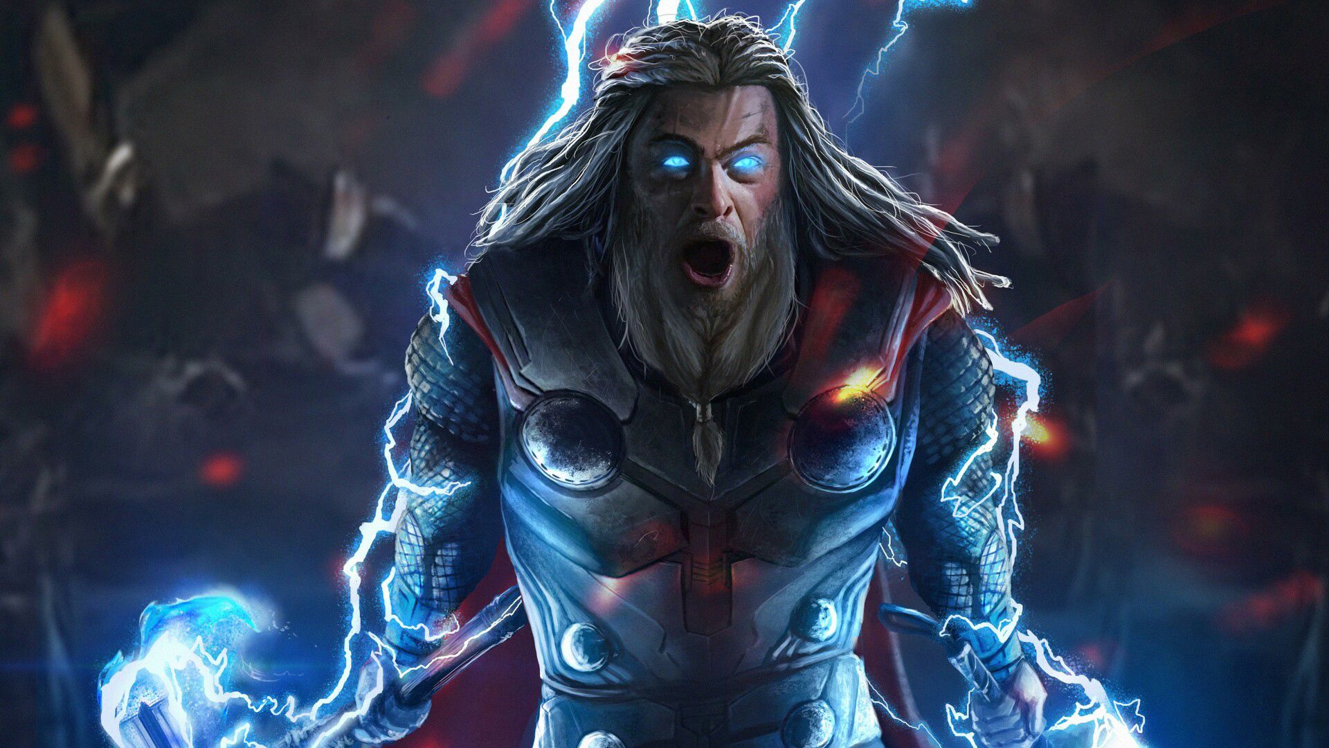 Thor With Stormbreaker And Mjolnir Wallpapers