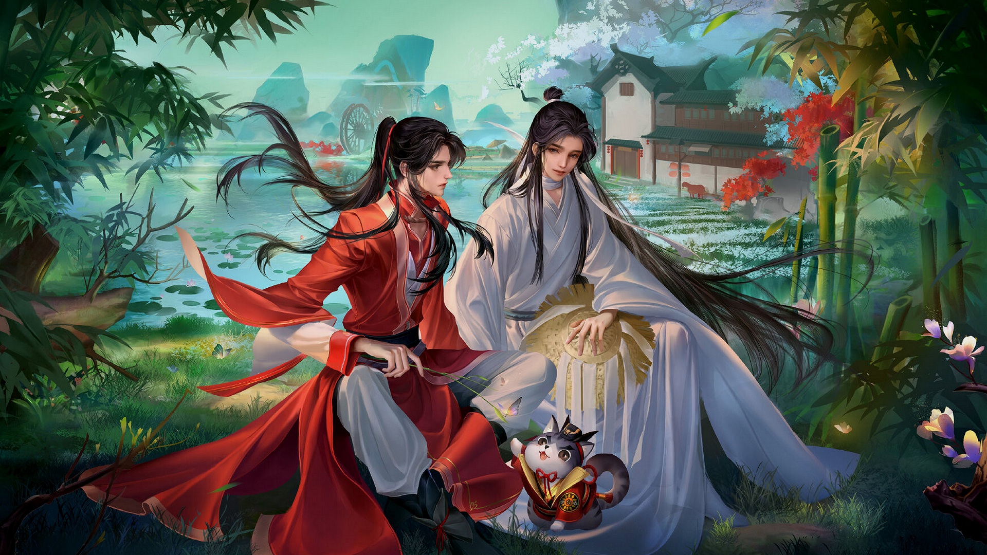 Tian Guan Ci Fu Character Painting Wallpapers