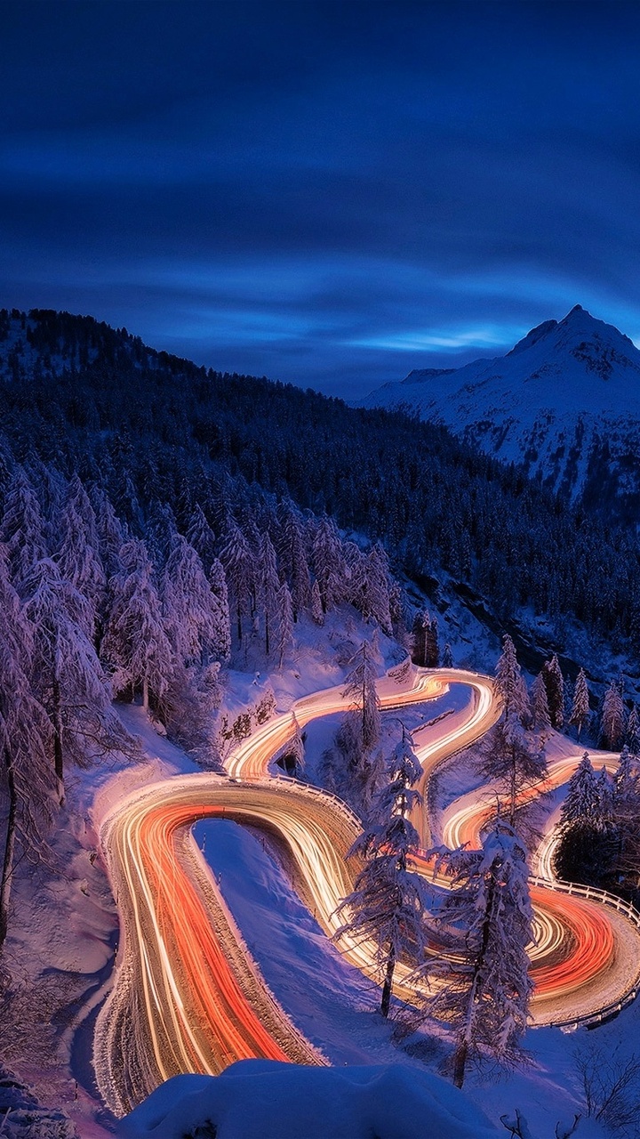 Time-Lapse Mountain Road 4K Photography Wallpapers