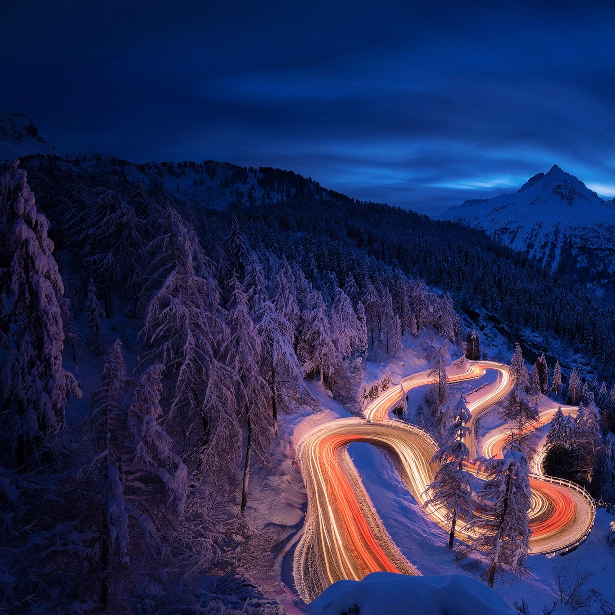 Time-Lapse Mountain Road 4K Photography Wallpapers