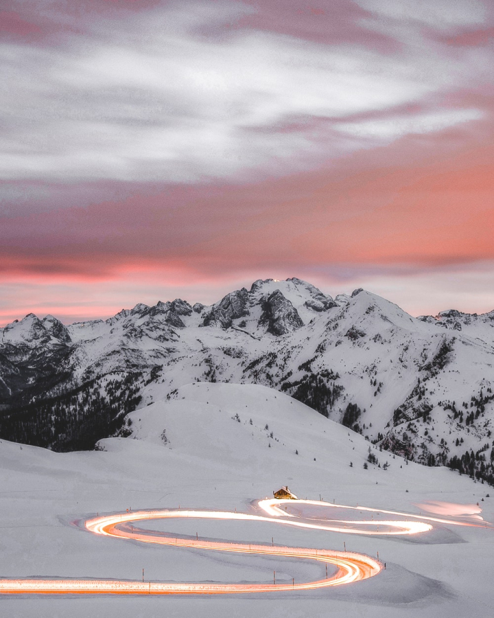 Time-Lapse Mountain Road 4K Photography Wallpapers