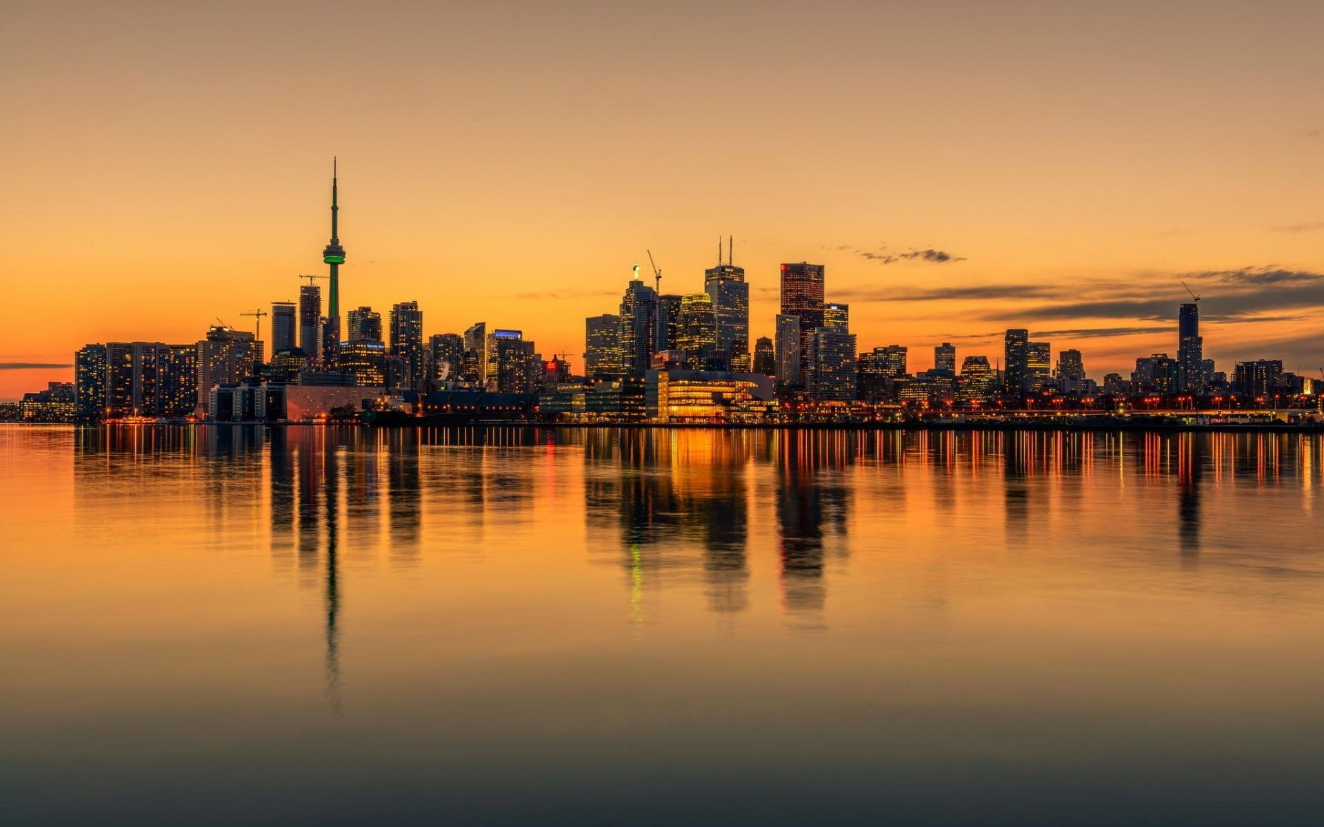 Toronto Ontario Cityscape In Sunset Wallpapers