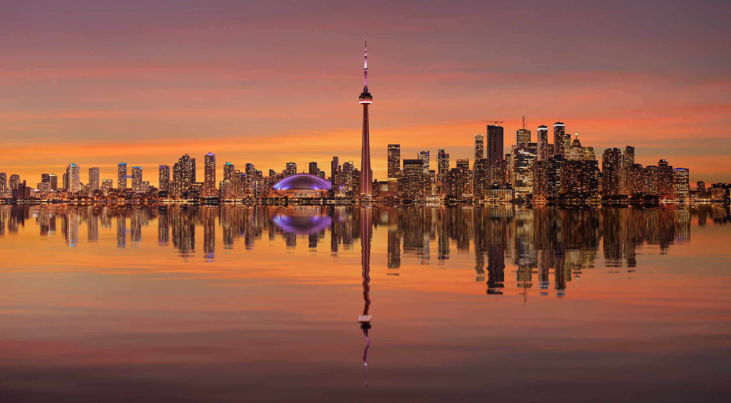 Toronto Ontario Cityscape In Sunset Wallpapers