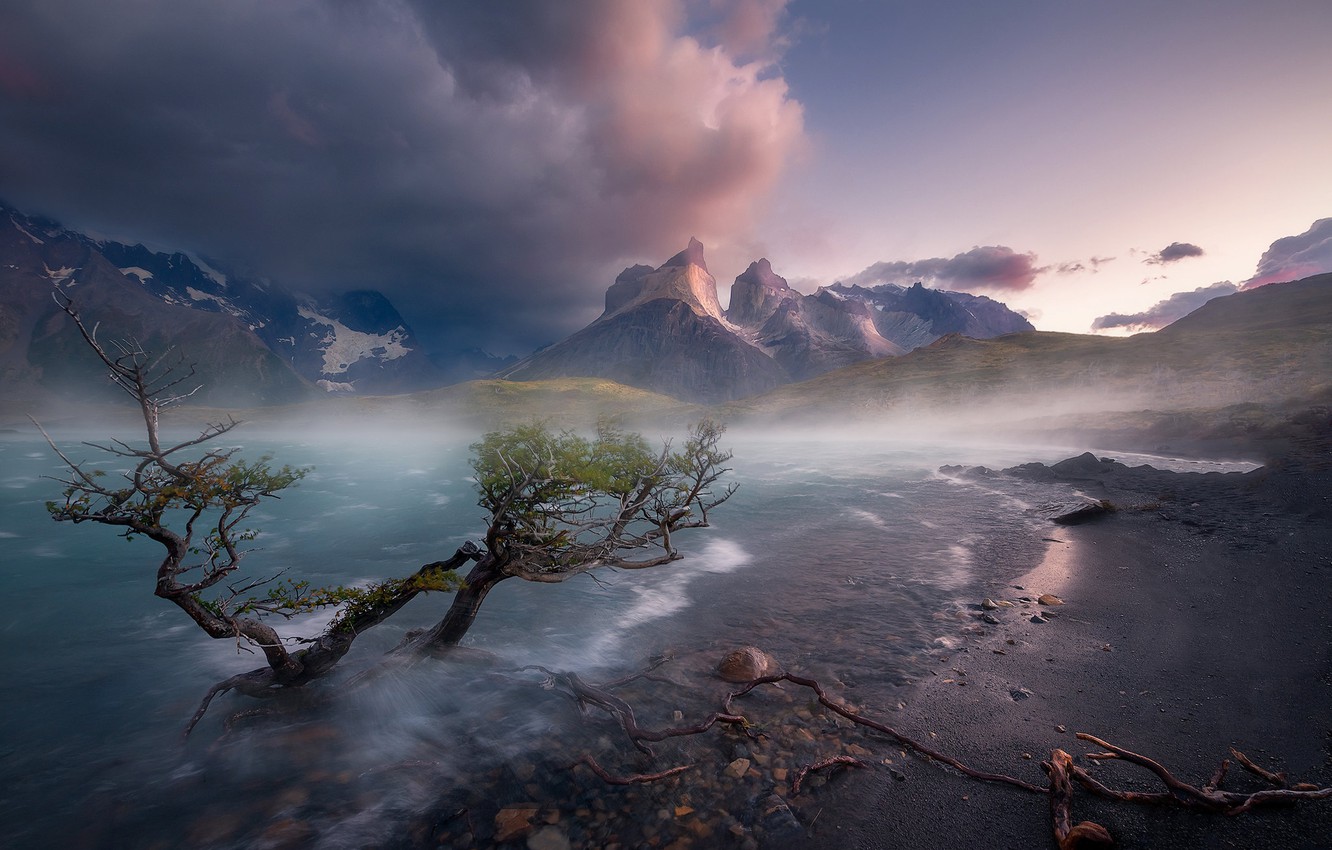 Torres Del Paine Mountains Lake In Chile Wallpapers