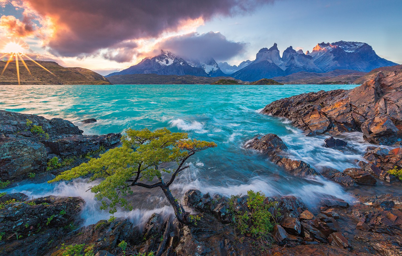 Torres Del Paine Mountains Lake In Chile Wallpapers