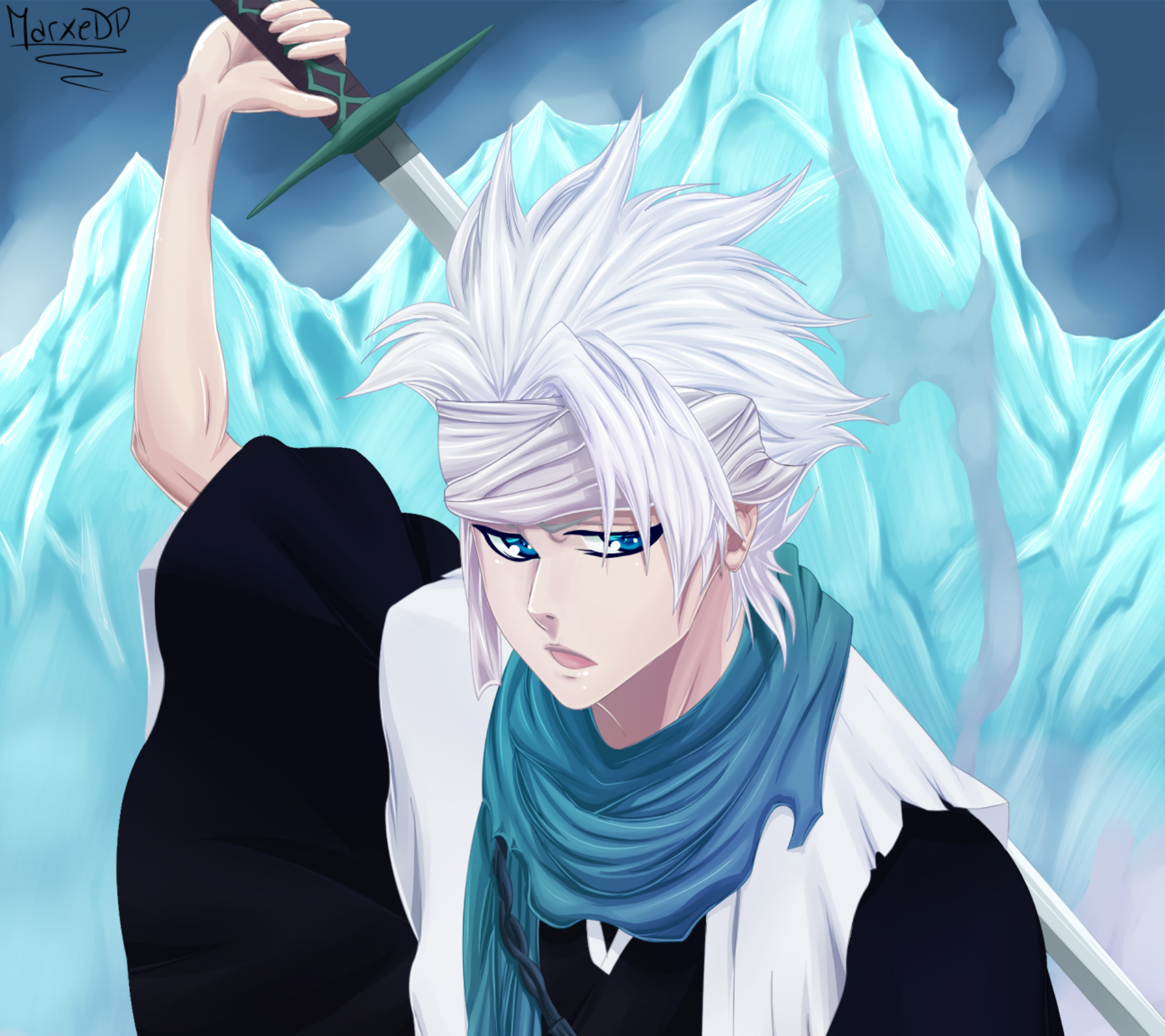 Toushirou Hitsugaya Standing In Moon Night Wallpapers