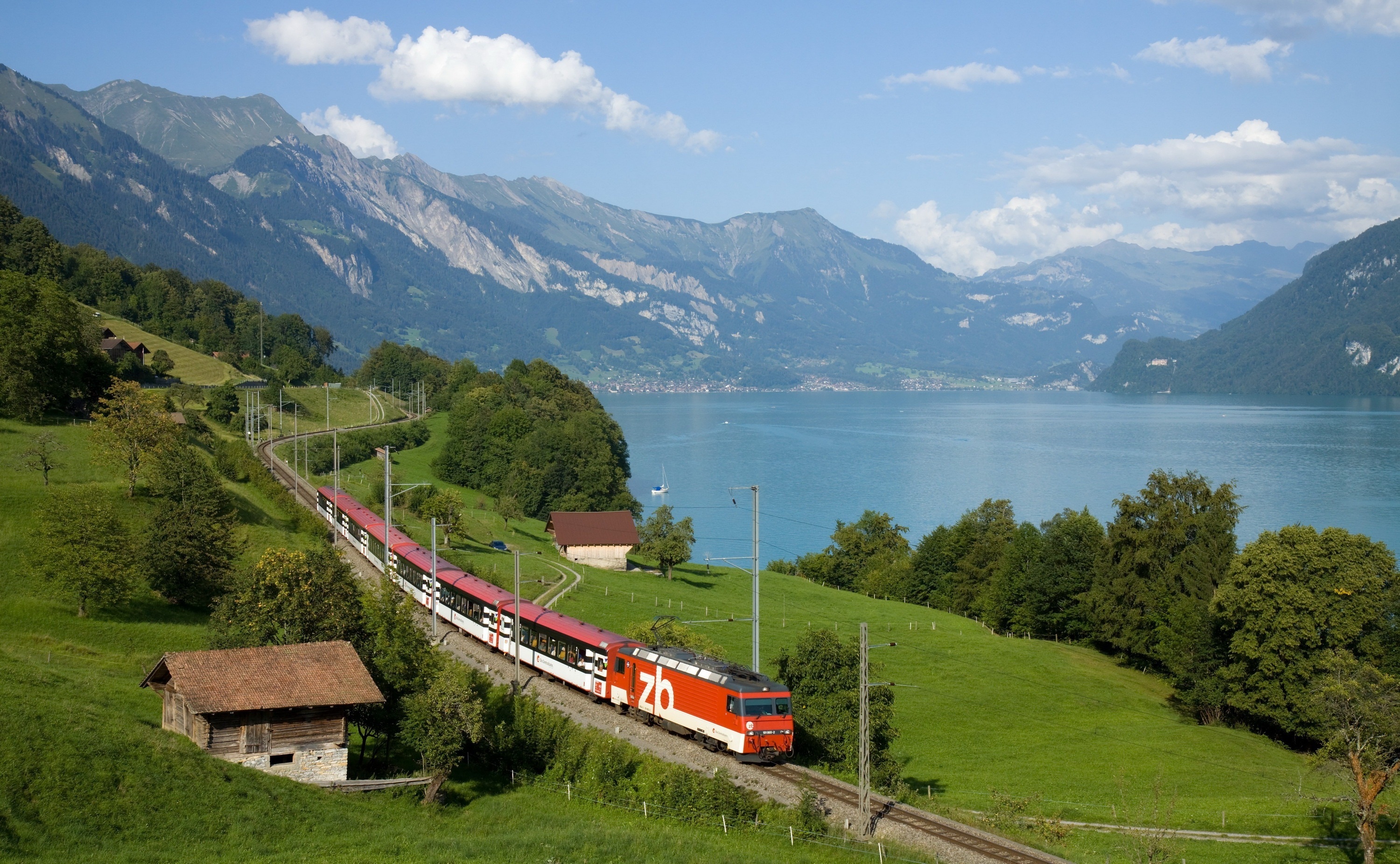 Train 4K Switzerland Aerial Wallpapers