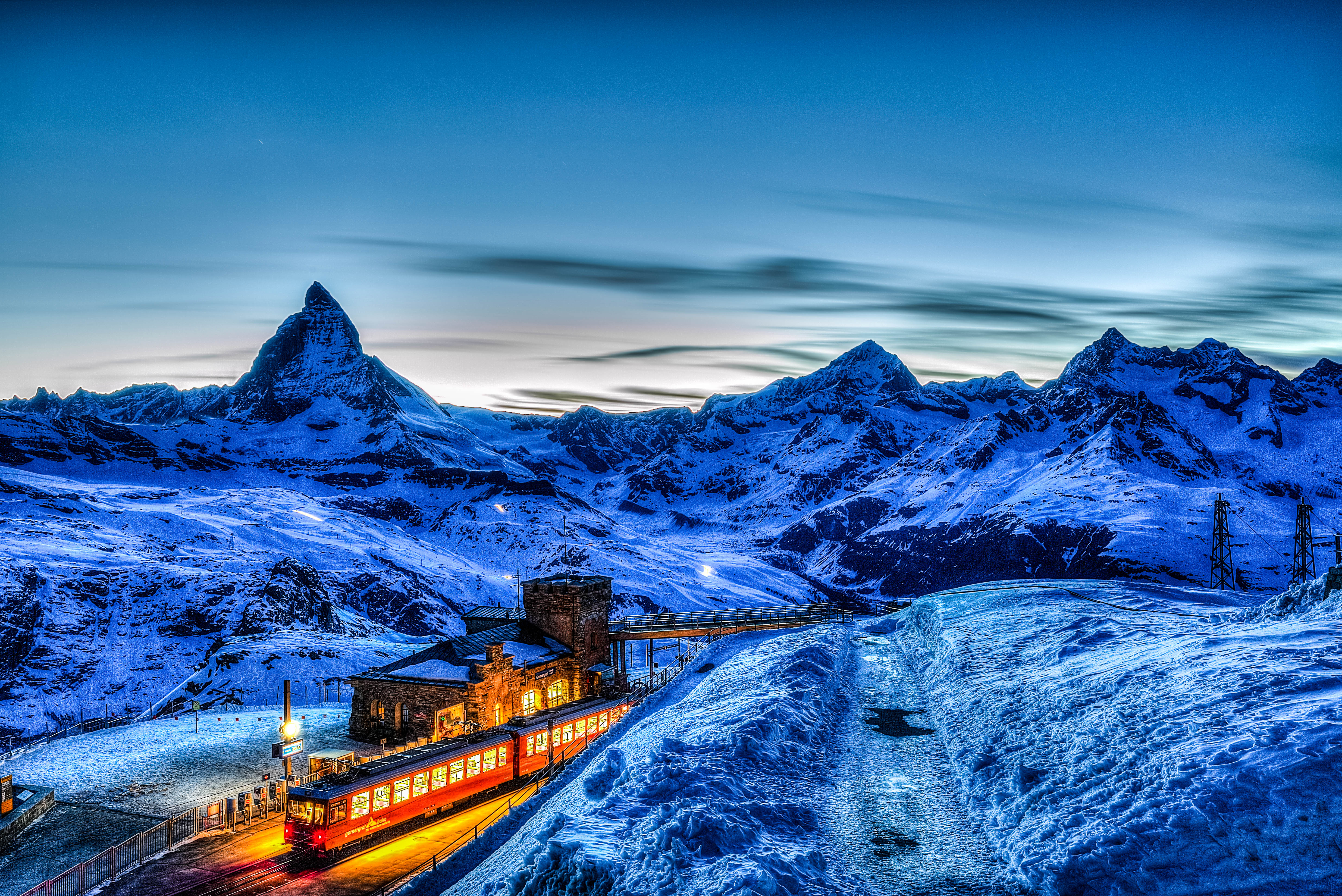 Train 4K Switzerland Aerial Wallpapers