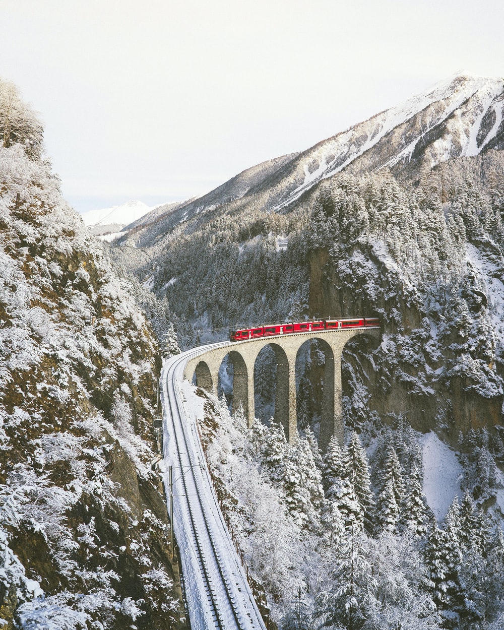 Train 4K Switzerland Aerial Wallpapers