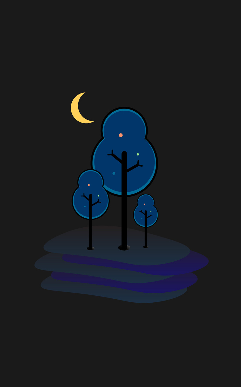 Tree Minimal Moon Wallpapers