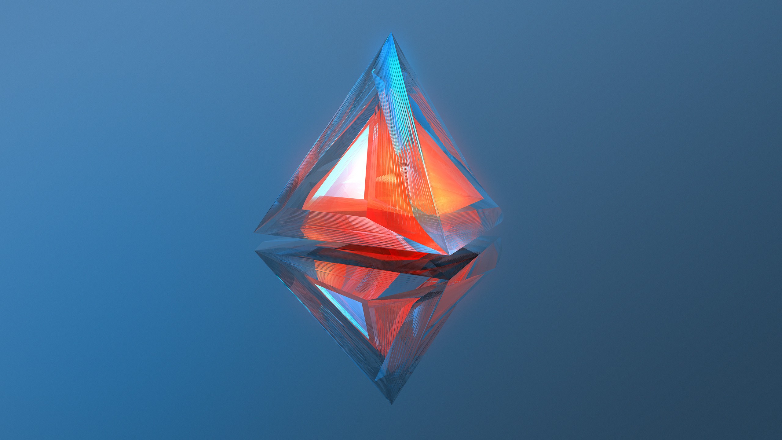 Triangle Geometric Blue Amoled Art 5K Wallpapers