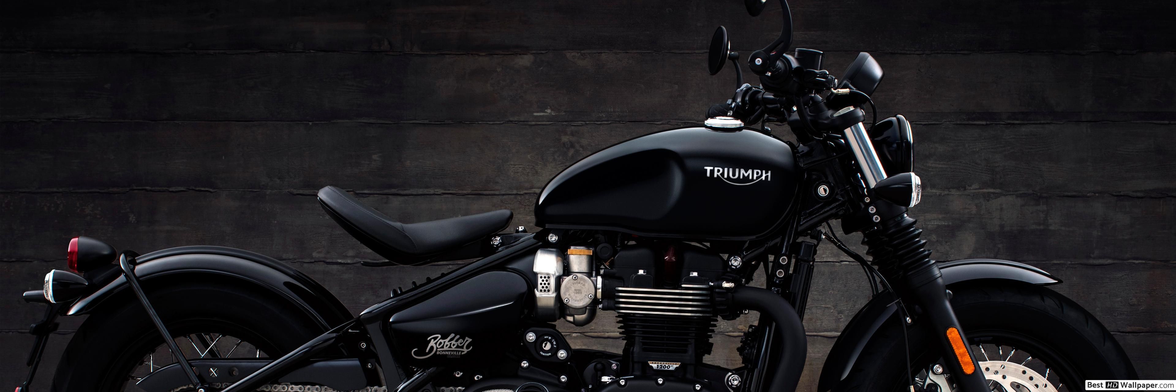 Triumph Bonneville Bobber Black 2017 Wallpapers