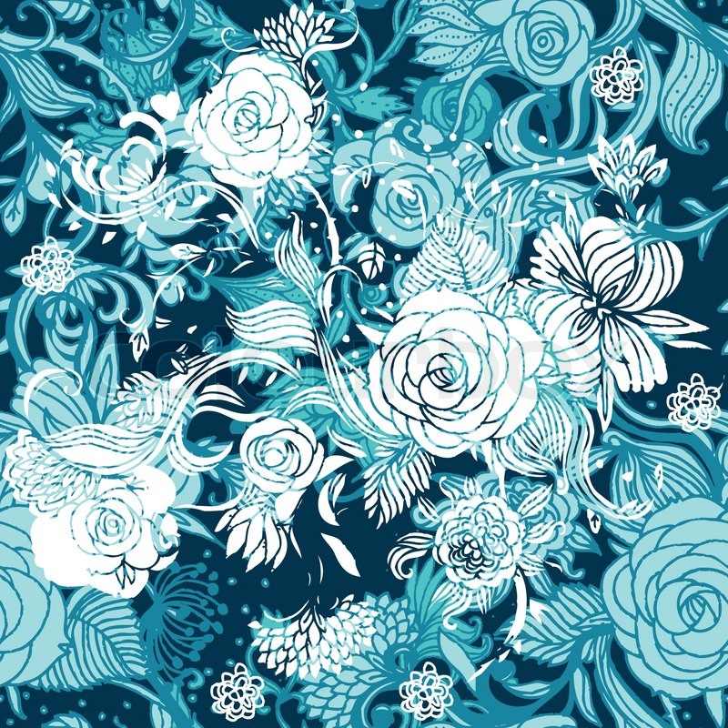 Turquoise Floral Wallpapers