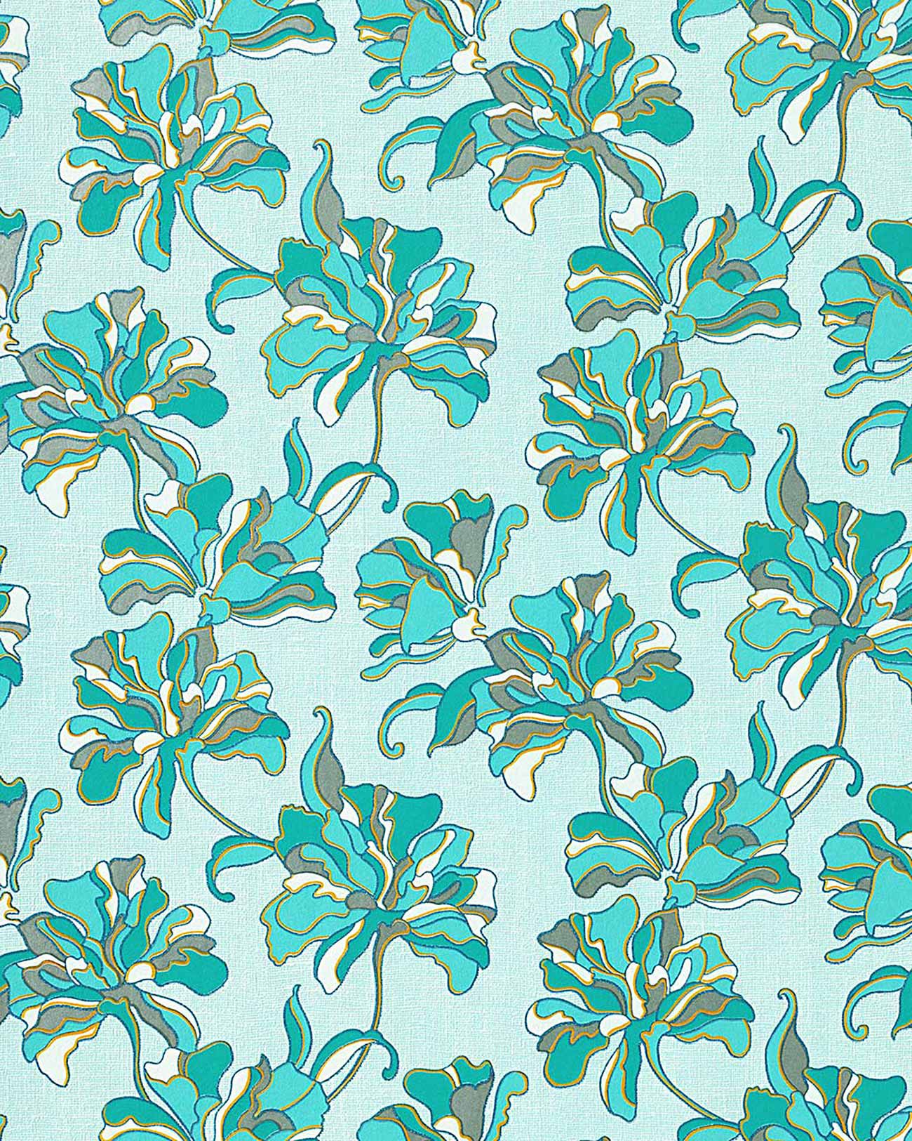 Turquoise Floral Wallpapers