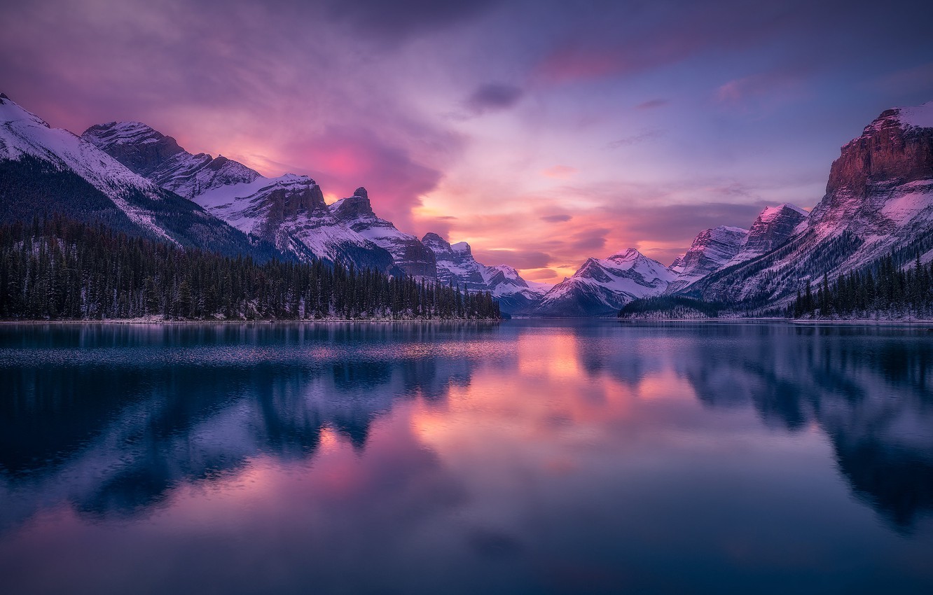 Twilight Mountain Lake Wallpapers