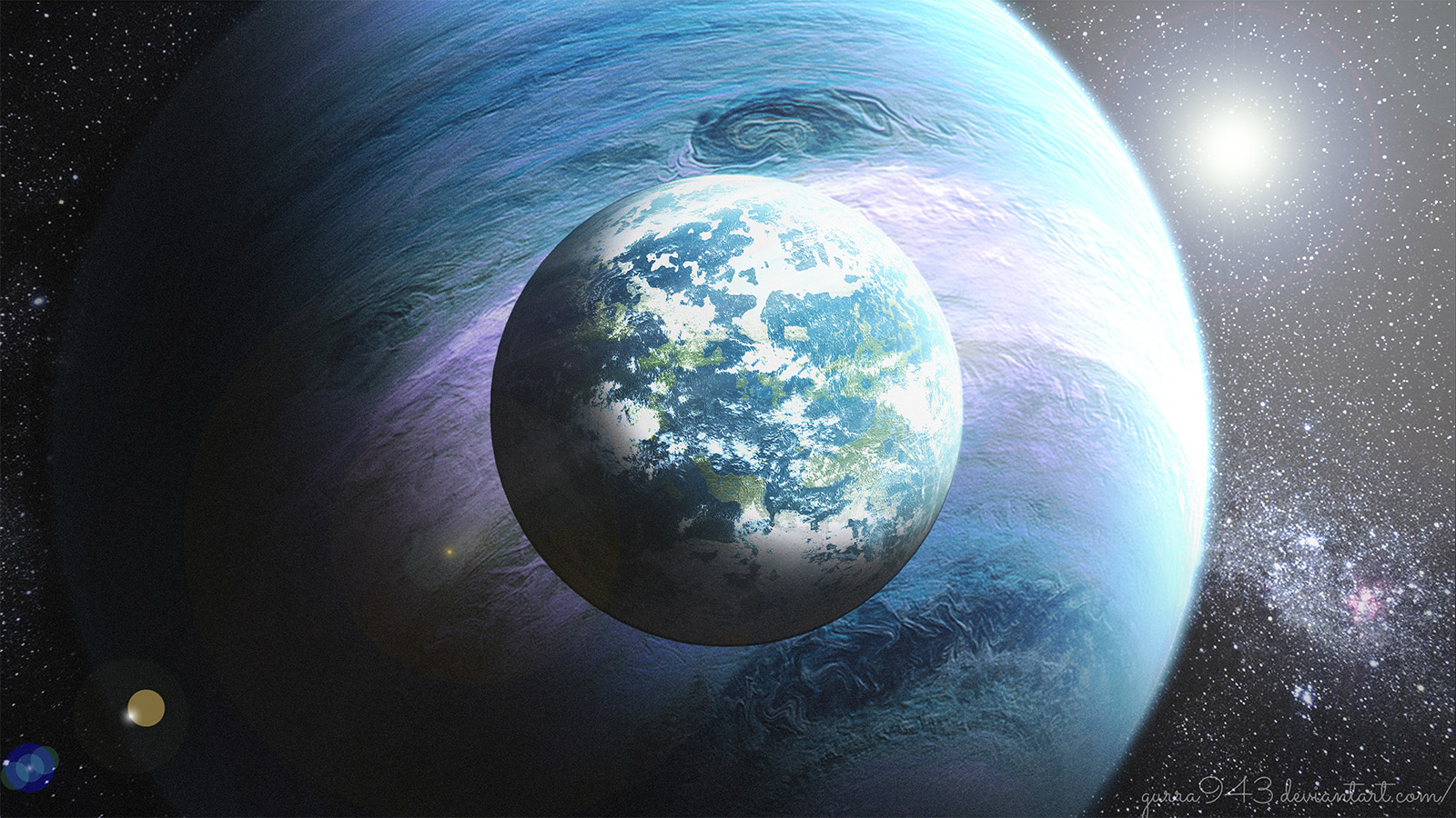 Two Planets Meeting Digital Art Wallpapers